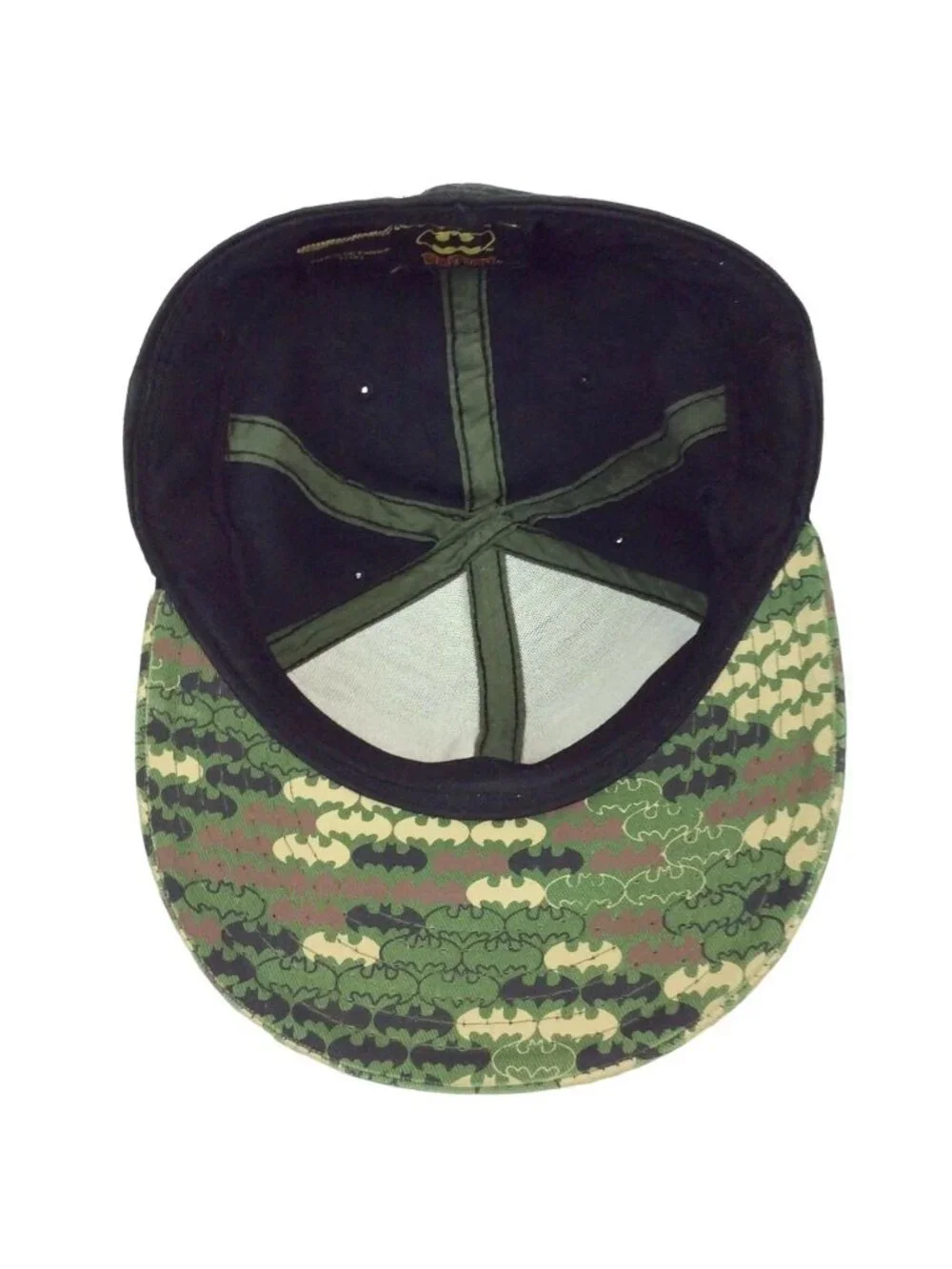 Batman Logo Camo Youth Hat Cap Fitted Size M/L Black Green